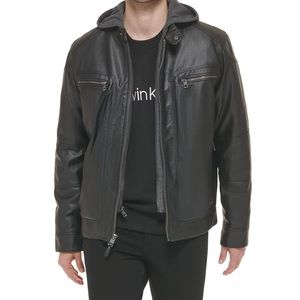 Calvin Klein faux leather Moto jacket